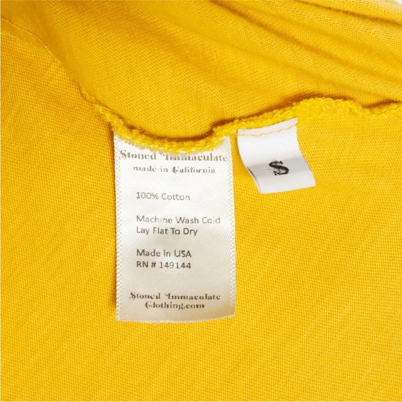 SOLD - Stoned Immaculate Hollyweed Goldenrod Yellow Brown Ringer Tee - Small - Picture 11 of 12
